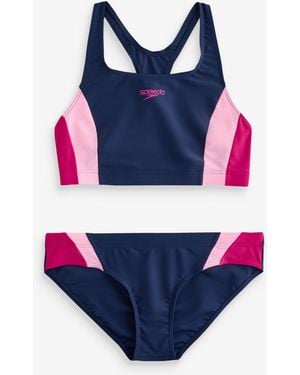 Speedo Colourblock Splice 2.0 Bikini 2 Piece - Blue
