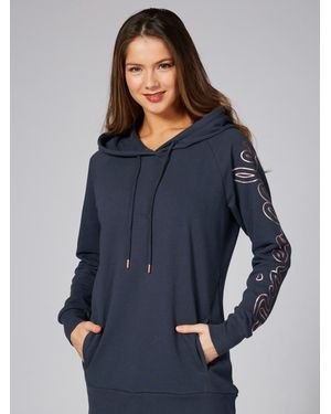 Pineapple Longline Hoodie - Blue