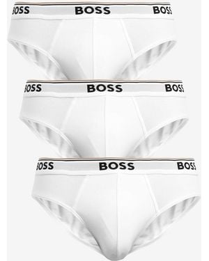 BOSS Power Stretch Cotton 3 Pack Briefs - White