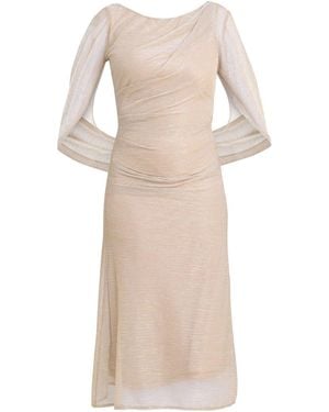 Gina Bacconi Ciara Metallic Knit Maxi Dress - Natural