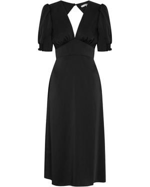OMNES Odette Midi Tie Back Dress - Black
