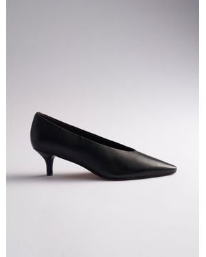 The Set Premium Leather Suede Court Shoes - Black