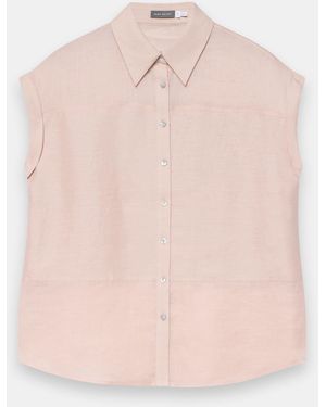 Mint Velvet Linen Blend Sheer Panel Shirt - Pink