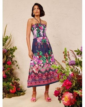 Love & Roses V & A Petite Hanky Hem Jersey Midi Dress - Multicolor