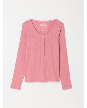 FatFace Hattie Henley Pointelle Top - Pink