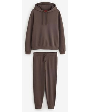 HUGO Logo Sweat Tracksuit - Brown