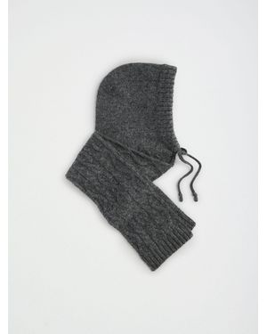 Lipsy Dark Cable Knit Hooded Scarf - White