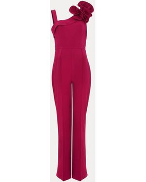 Phase Eight Roxana Ruffle One Shoulder Jumpsuit46 - Rot
