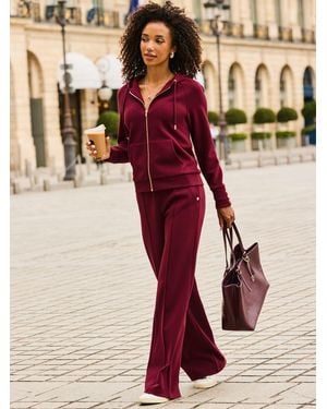 Sosandar Wide Leg Pants With Detail - Red