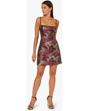 Adrianna Papell Adrianna By Metallic Jacquard Mini Dress - Red
