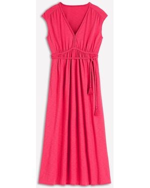 Boden Heidi Ruched Rope Cotton Blend Jersey Dress - Pink