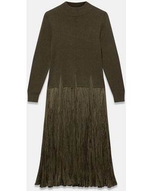 Mint Velvet Layered Knit Midi Dress - Green