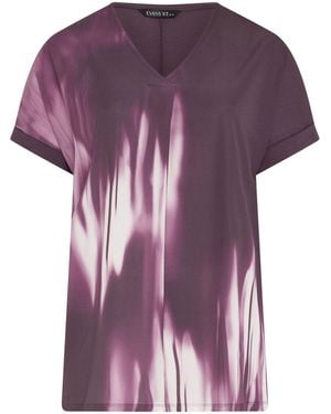 Evans Blurred Floral Print Top - Purple