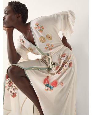 Monsoon Juniper Embroidered Maxi Dress - Natural