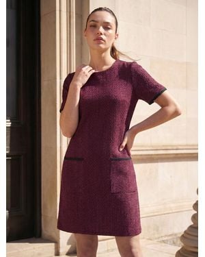 Roman Petite Textured Dress - Purple