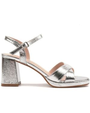 Lunar Justina Block Heel Sandals - White