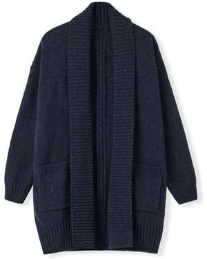 Celtic & Co. Donegal Longline Shawl Collar Cardigan - Blue