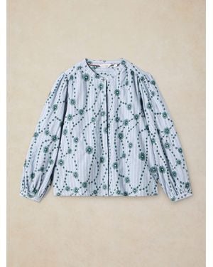 White Stuff Lana Embroidered Shirt - Blue