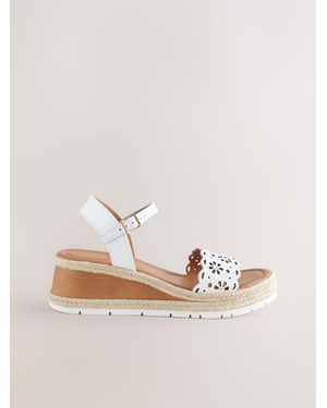 Next Standard Fit Forever Comfort Leather Lasercut Wedges - Natural