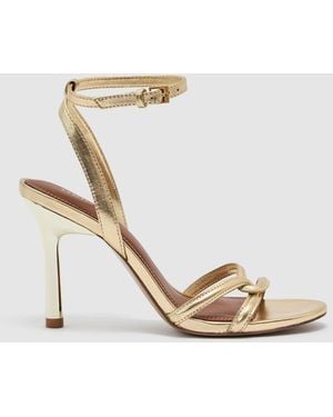 Reiss Annabelle Leather Link-Strap Stiletto Sandals - White