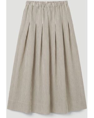 Hush Ivy Pleated Stripe Midi Skirt - Green