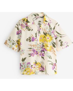 Marella Emmferoce Short Sleeve Floral Print Shirt - White
