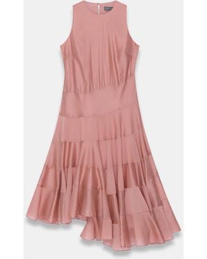 Mint Velvet Assymetric Midi Dress - Pink