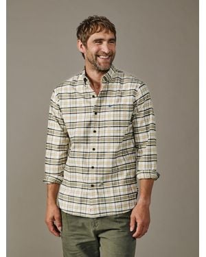 aubi Merton Brushed Oxford Button Down Shirt - Brown