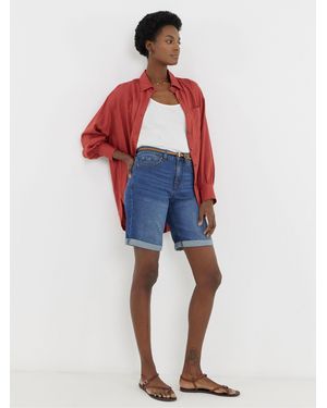 JD Williams Denim Knee Shorts - Red