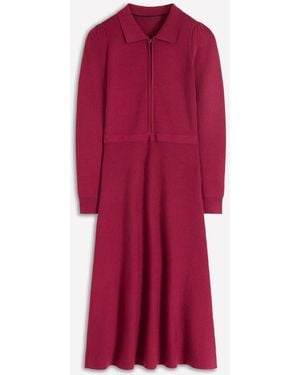 Boden Fiona Zip Front Knitted Dress - Red