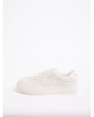 Lipsy Standard Fit Chunky Canvas Lace Up Sports Sneakers - White