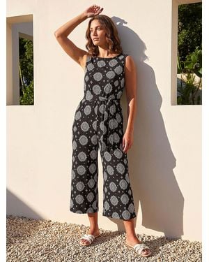 Roman Petite Textured Jumpsuit - Black