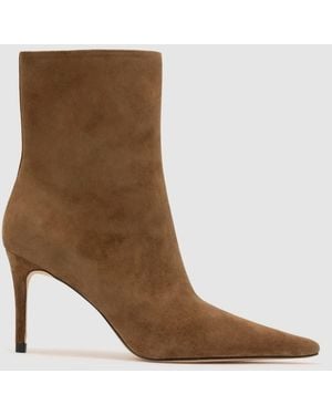 ATELIER Suede Heeled Ankle Boots - Brown