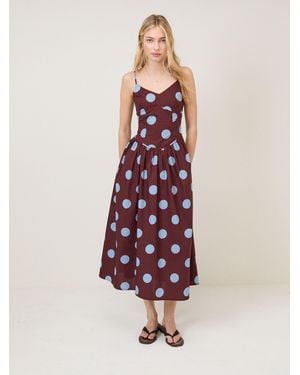 Nobody's Child Nobodys Child And Polka Dot Renley Strappy Drop Waist Midi Dress - Pink