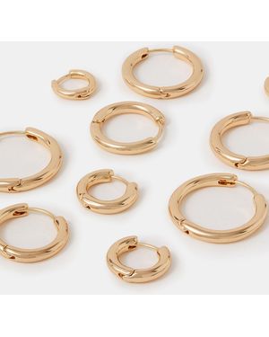 Accessorize Mix Huggie Hoop Earrings 5 Pack - Natural