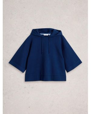 White Stuff Herringbone Hoodie - Blue