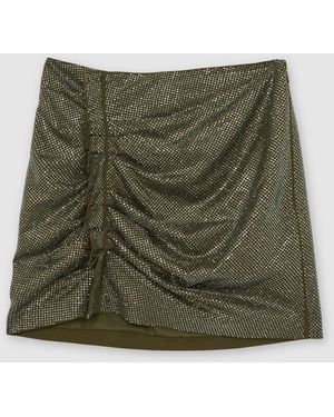Reiss Crystal-Embellished Ruched Mini Skirt - Green