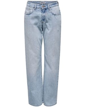 ONLY Light Mid Waist Straight Fit Jeans - Blue