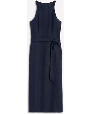 Boden Rosa Halter Linen Midi Dress - Blue