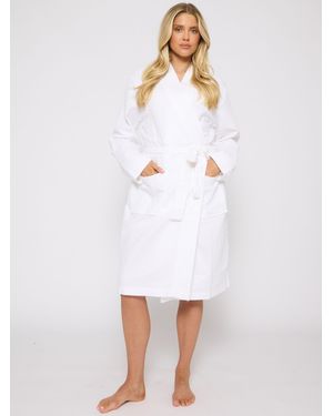 Loungeable Cotton Waffle Robe - Weiß