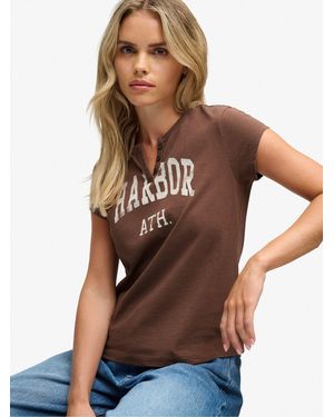 Superdry Notch Neck Graphic T-Shirt - Brown