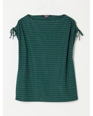 FatFace Fatface Gabby Gathered Shoulder Detail Top - Green