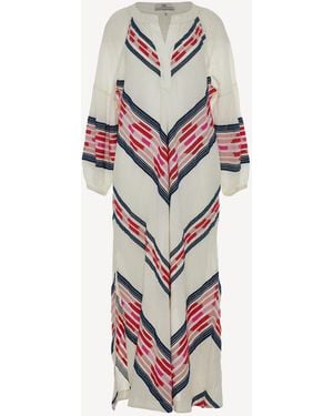 Devotion Twins Beloved Chevron Kaftan Maxi Dress - White
