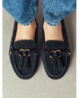Next Forever Comfort Suede Mocassin Trim Loafers - Blue