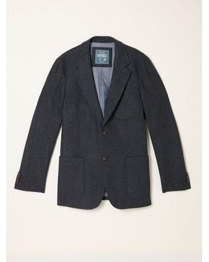 FatFace Fatface Witley Wool Micro Check Blazer - Blue