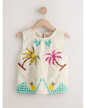 Next Cross Stitch Detail Shell Top - Multicolor