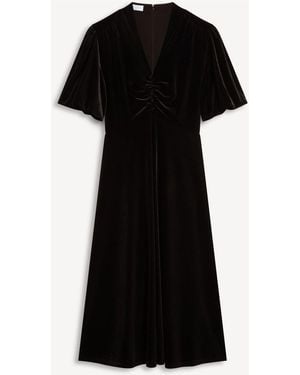 Hobbs Eleanora Velvet Button Through Dress - Black