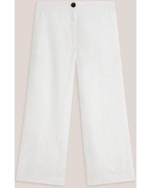 Hobbs Petite Lillie Linen Cropped Pants - White