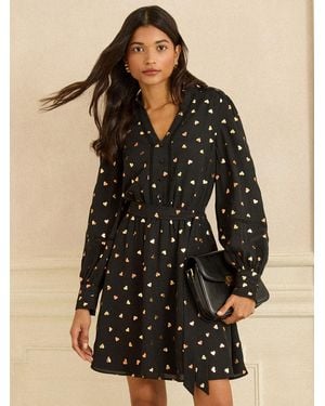 Love & Roses Notch Neck Mini Dress - Natural