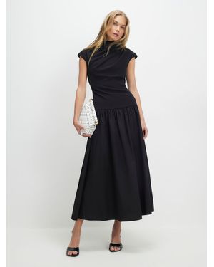 chinese dress ladies River Island Black Asymmetrical Draped Maxi Dress UK XS